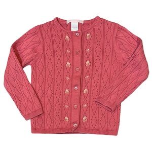 Janie and Jack Sweet Nothings Rose Cardigan Sweater 18-24 months